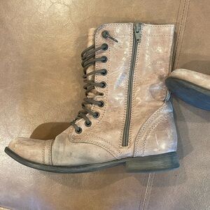 STEVE MADDEN Taupe Leather TROOPA Combat Boots 7.5